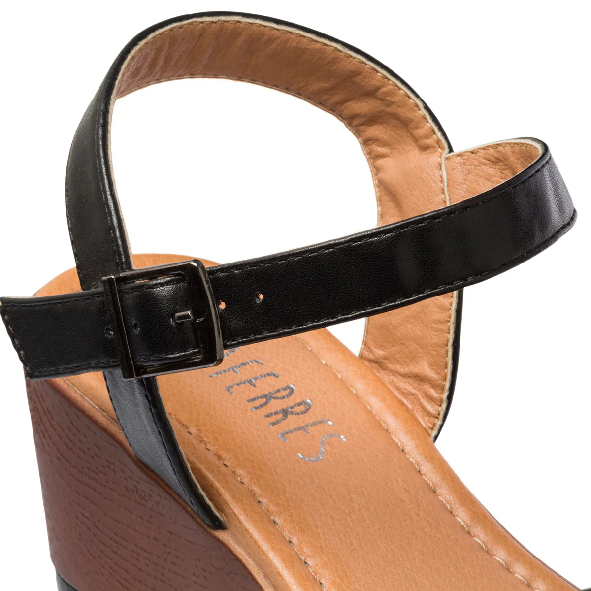 Sandali neri da donna con zeppa 8 cm Lora Ferres - Image 6