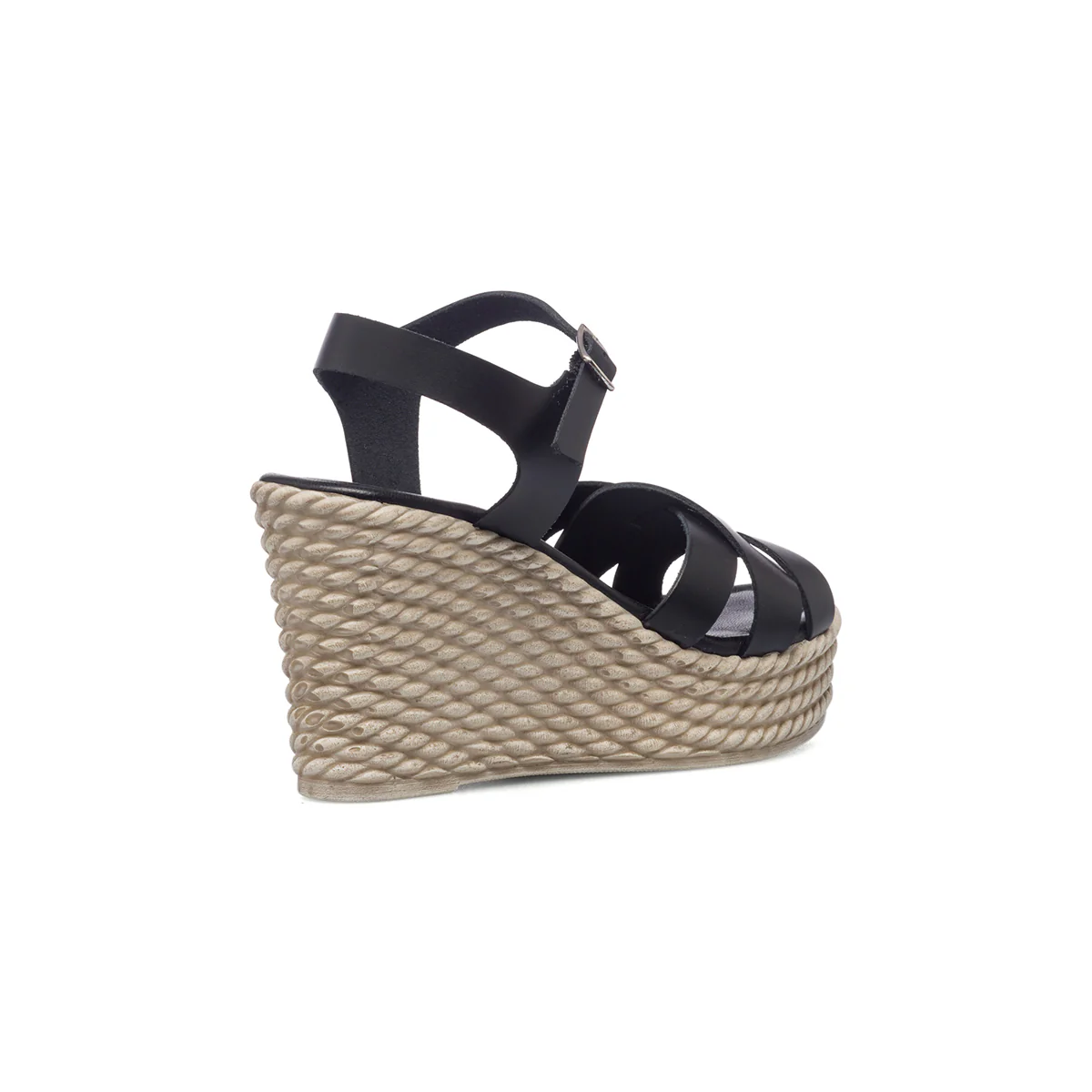 Sandali neri da donna con zeppa 9 cm Lora Ferres - Image 3