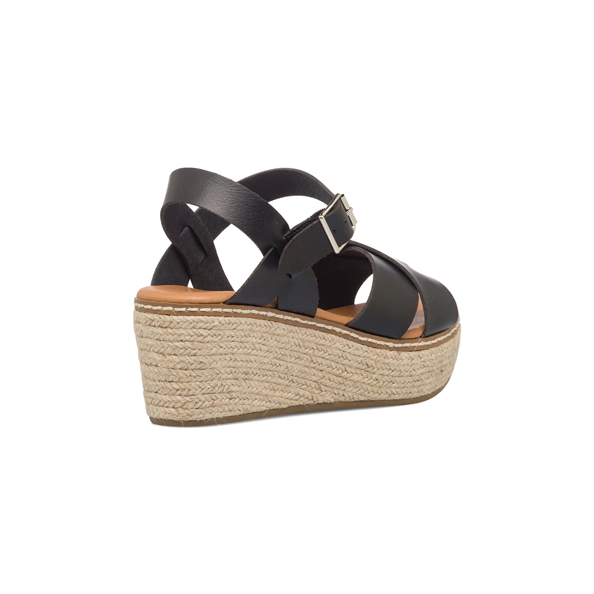 Sandali neri da donna con zeppa in corda 6 cm Lora Ferres - Image 3