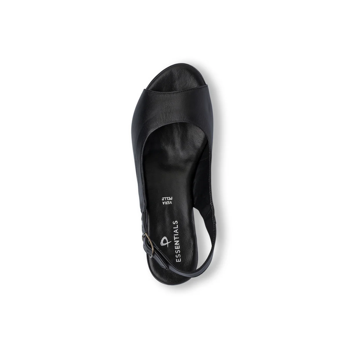 Sandali neri da Donna in pelle con cinturino alla caviglia e tacco 3,5 cm P Essentials - Image 5
