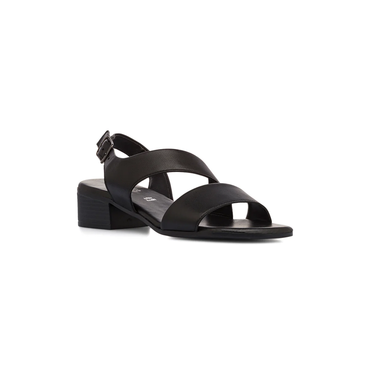 Sandali neri da Donna in pelle con cinturino alla caviglia e tacco 3,5 cm P Essentials - Image 2