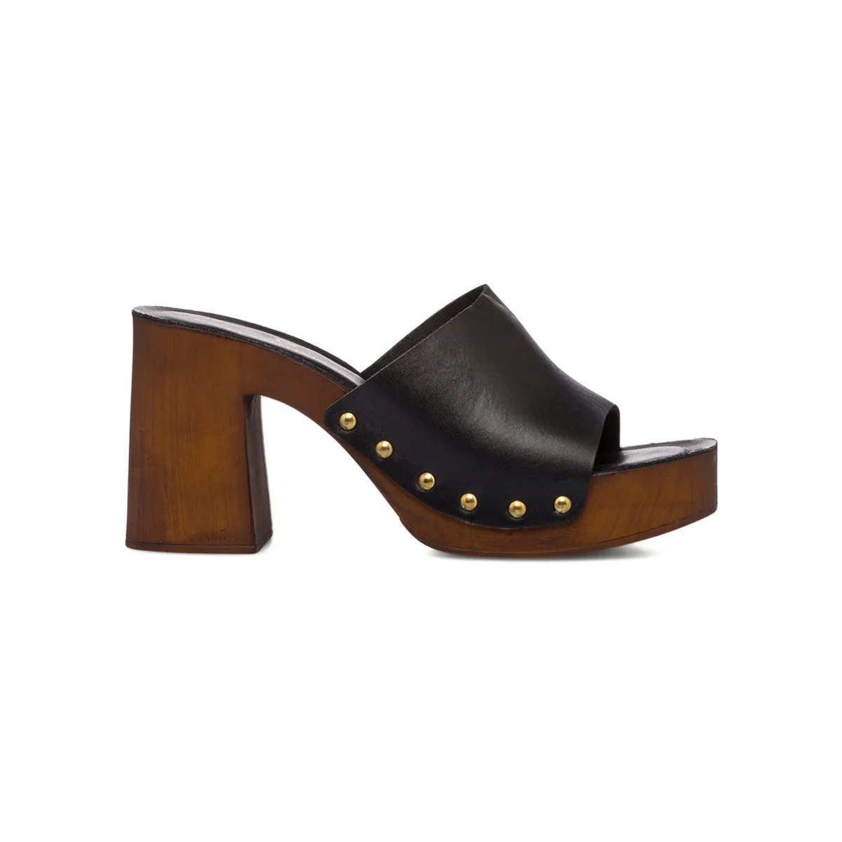 Sandali neri da donna plateau con tacco a blocco 9 cm P Essentials