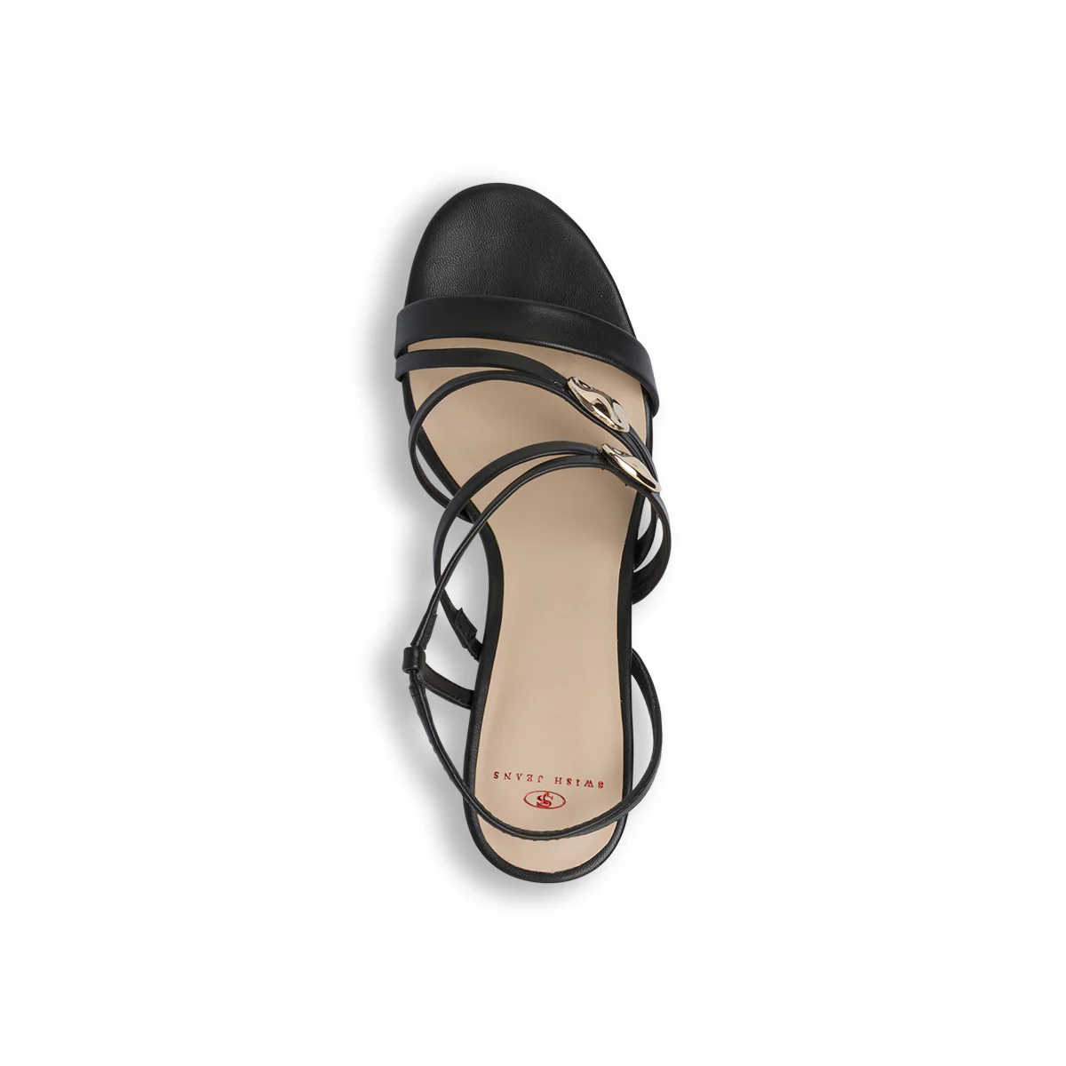 Sandali Neri Donna con inserti dorati tacco 7 cm Swish Jeans - Image 6