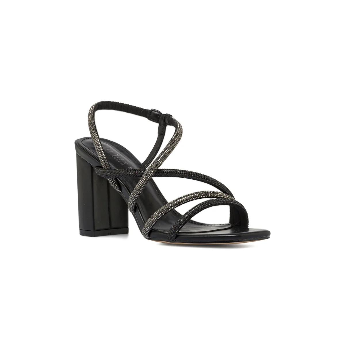 Sandali Neri Donna con strass e Tacco a colonna 9 cm Lora Ferres - Image 2