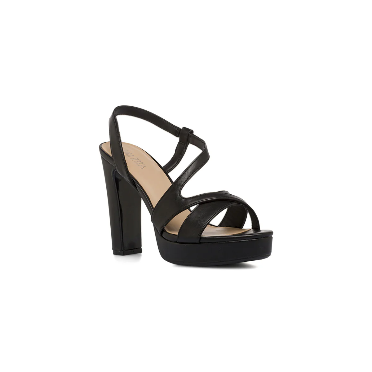Sandali neri Donna con tacco colonna 12 cm e plateau Lora Ferres - Image 2
