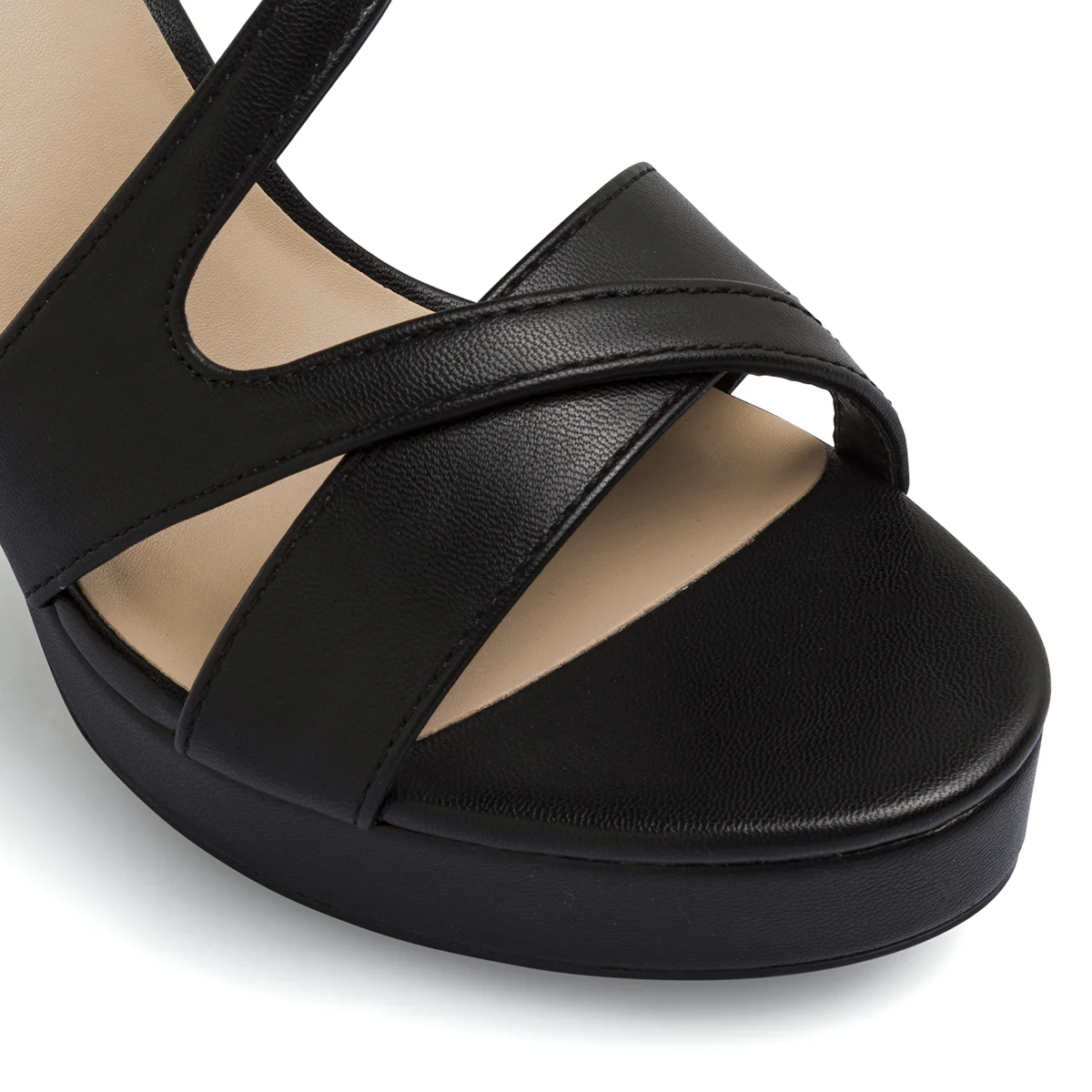 Sandali neri Donna con tacco colonna 12 cm e plateau Lora Ferres - Image 5
