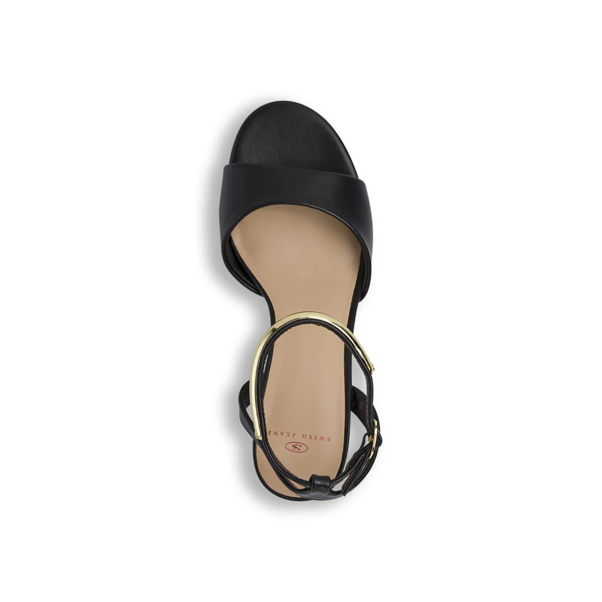 Sandali Neri Donna tacco stiletto 7,5 cm e dettaglio oro Swish Jeans - Image 6