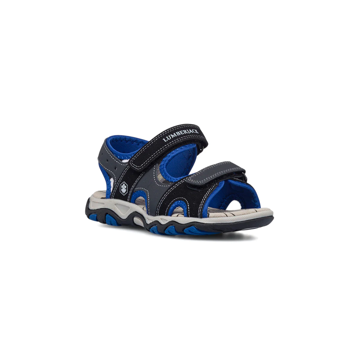 Sandali neri e blu da bambino con sottopiede in pelle Lumberjack Levi - Image 2