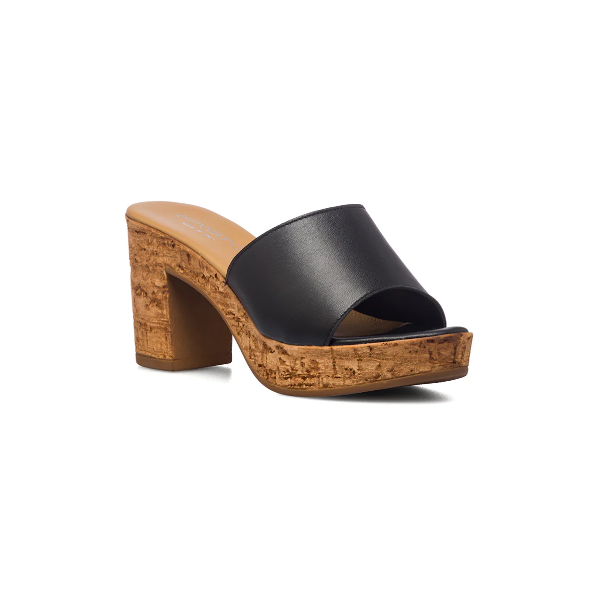 Sandali neri in pelle da donna con tacco 8 cm Primopiano - Image 2