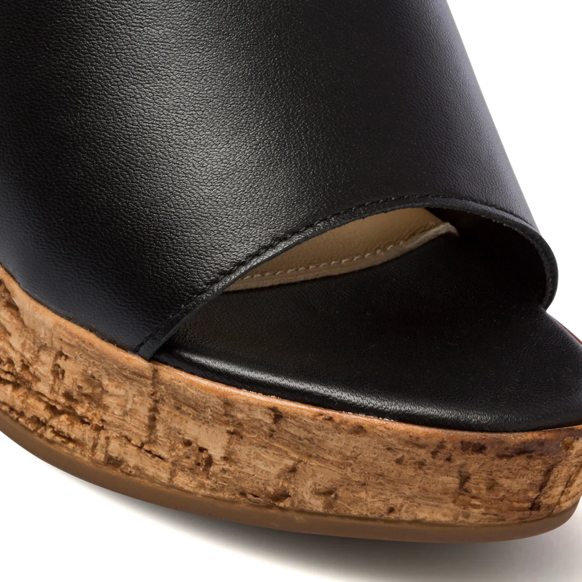 Sandali neri in pelle da donna con tacco 8 cm Primopiano - Image 5