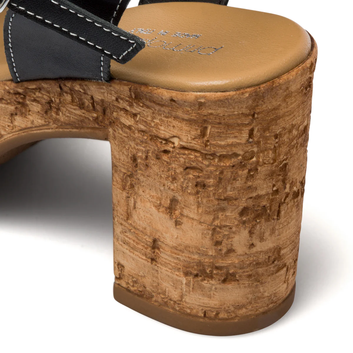 Sandali neri in pelle da donna con tacco 8 cm Primopiano - Image 7