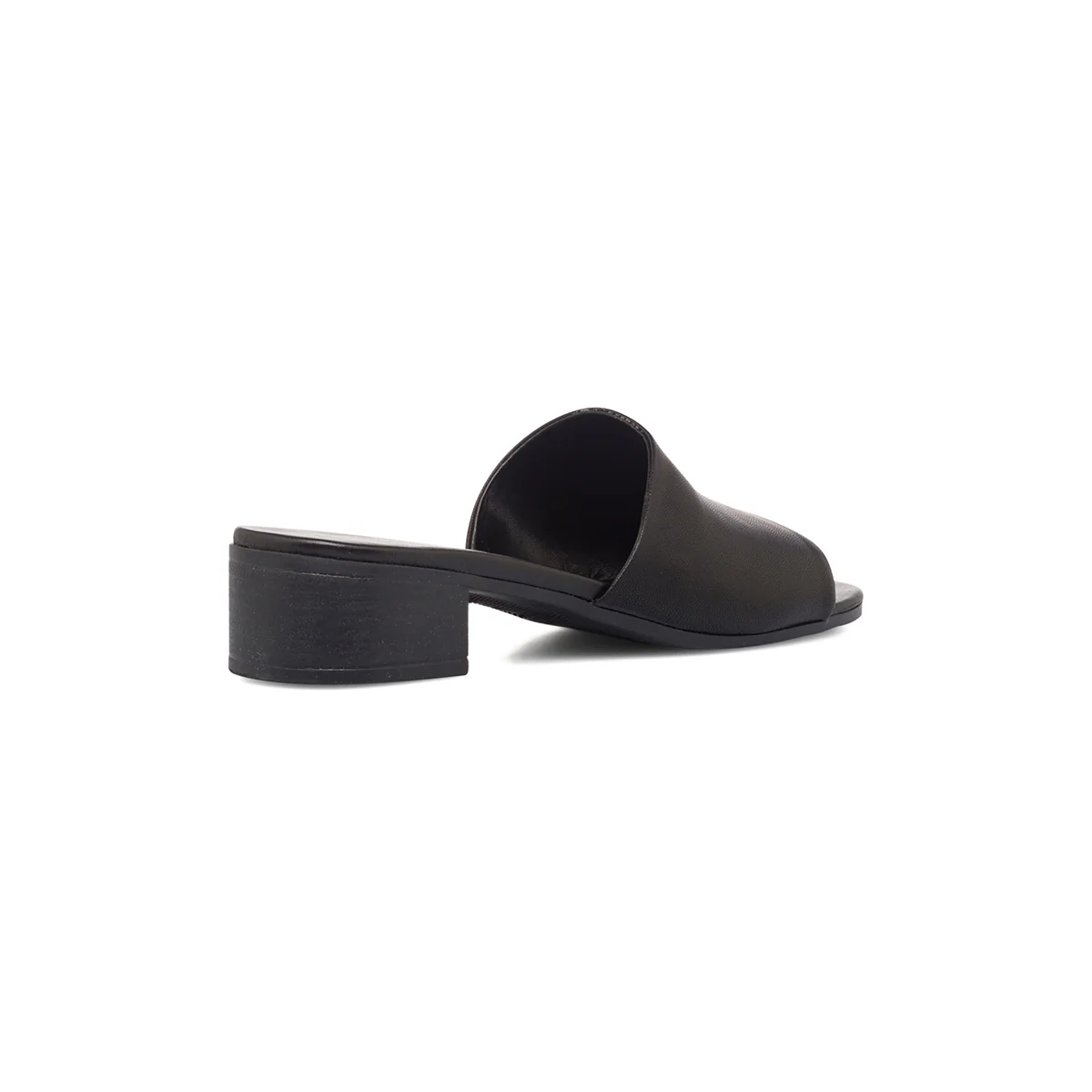 Sandali neri in pelle da donna con tacco a blocco 4 cm P Essentials - Image 3