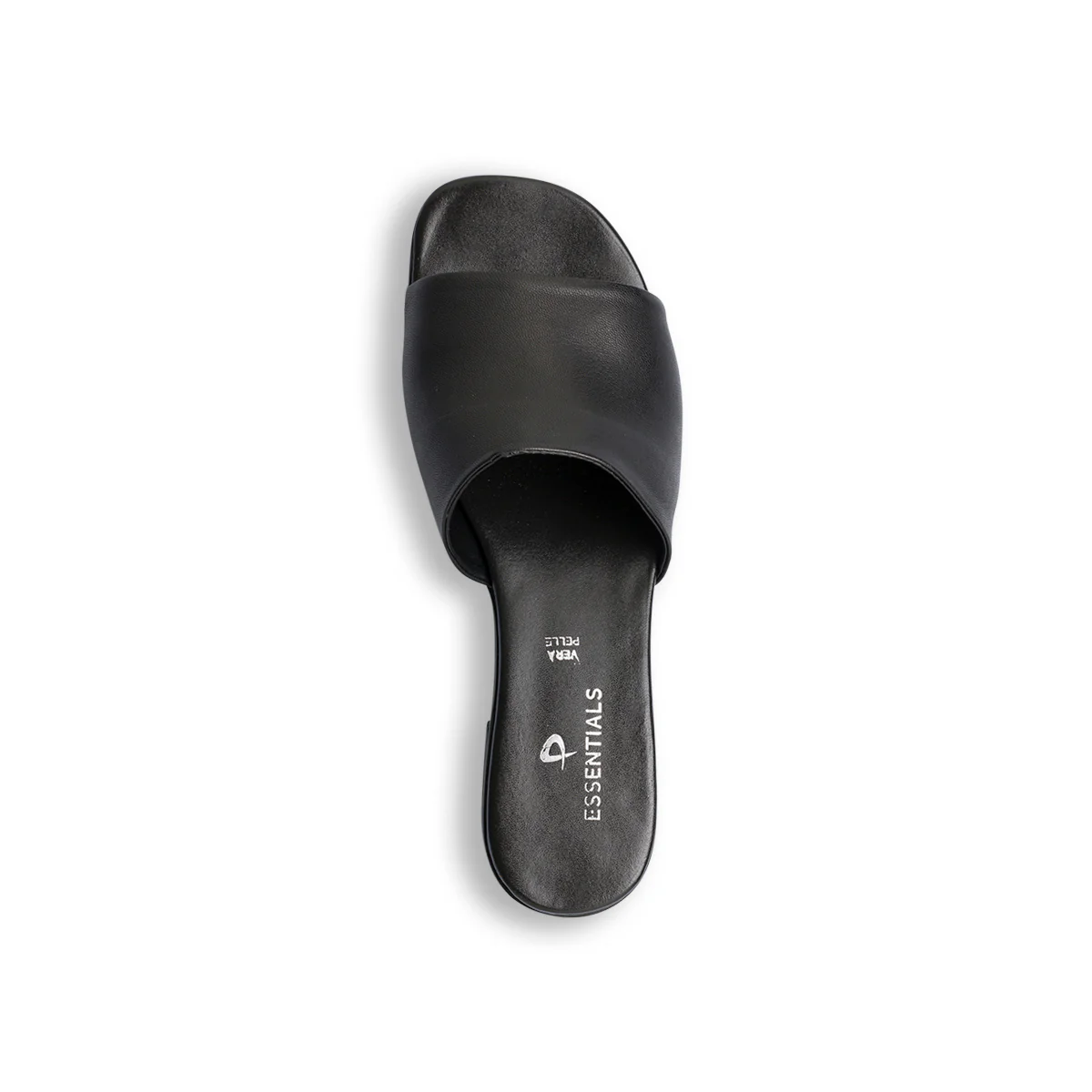 Sandali neri in pelle da donna con tacco a blocco 4 cm P Essentials - Image 6