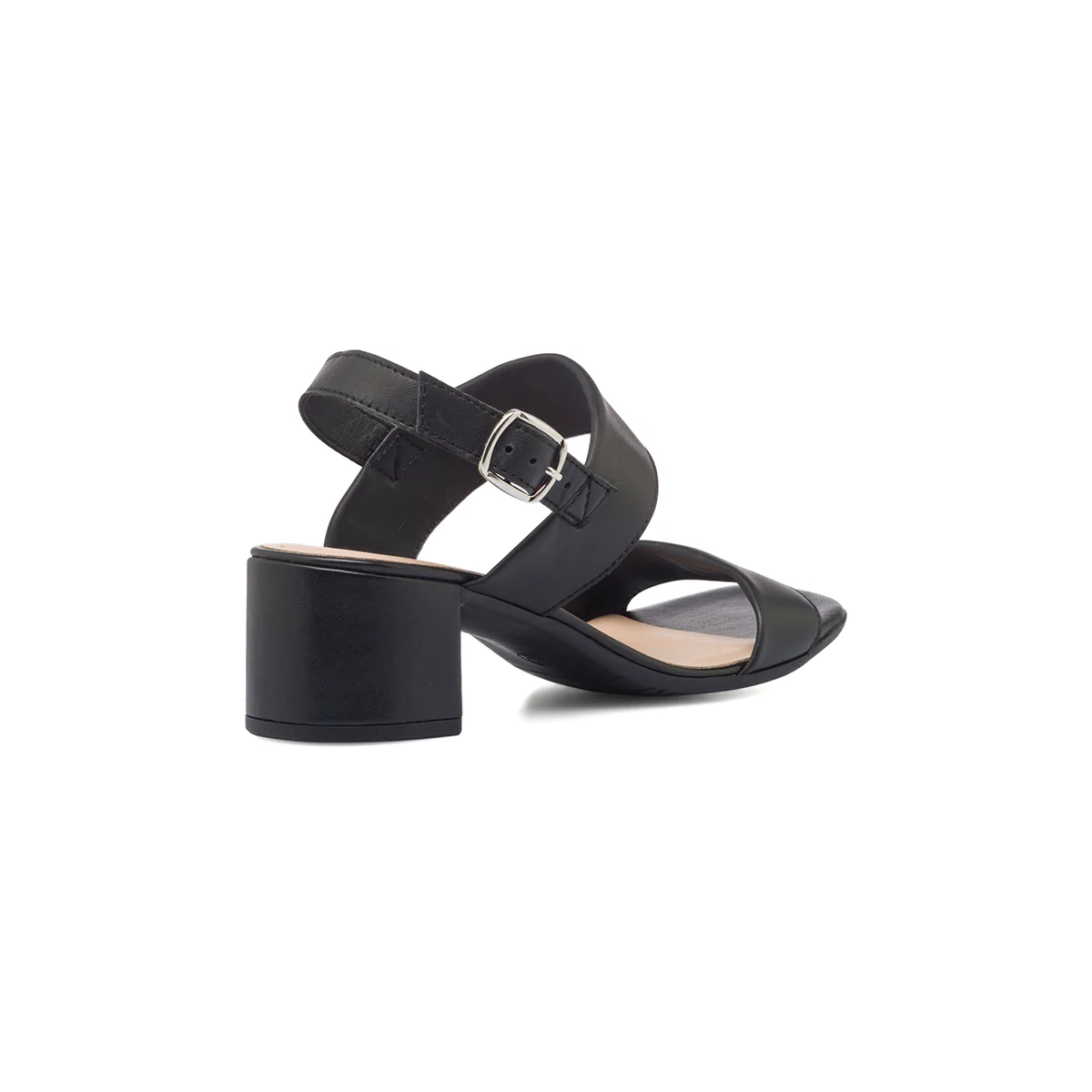 Sandali neri in pelle da donna con tacco a blocco 5 cm Primopiano - Image 3
