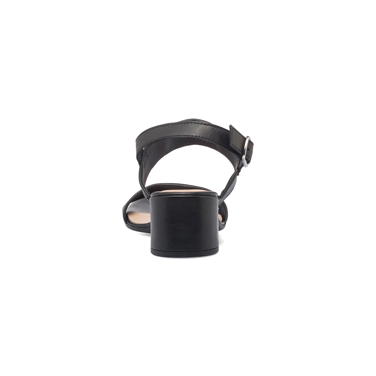 Sandali neri in pelle da donna con tacco a blocco 5 cm Primopiano - Image 4