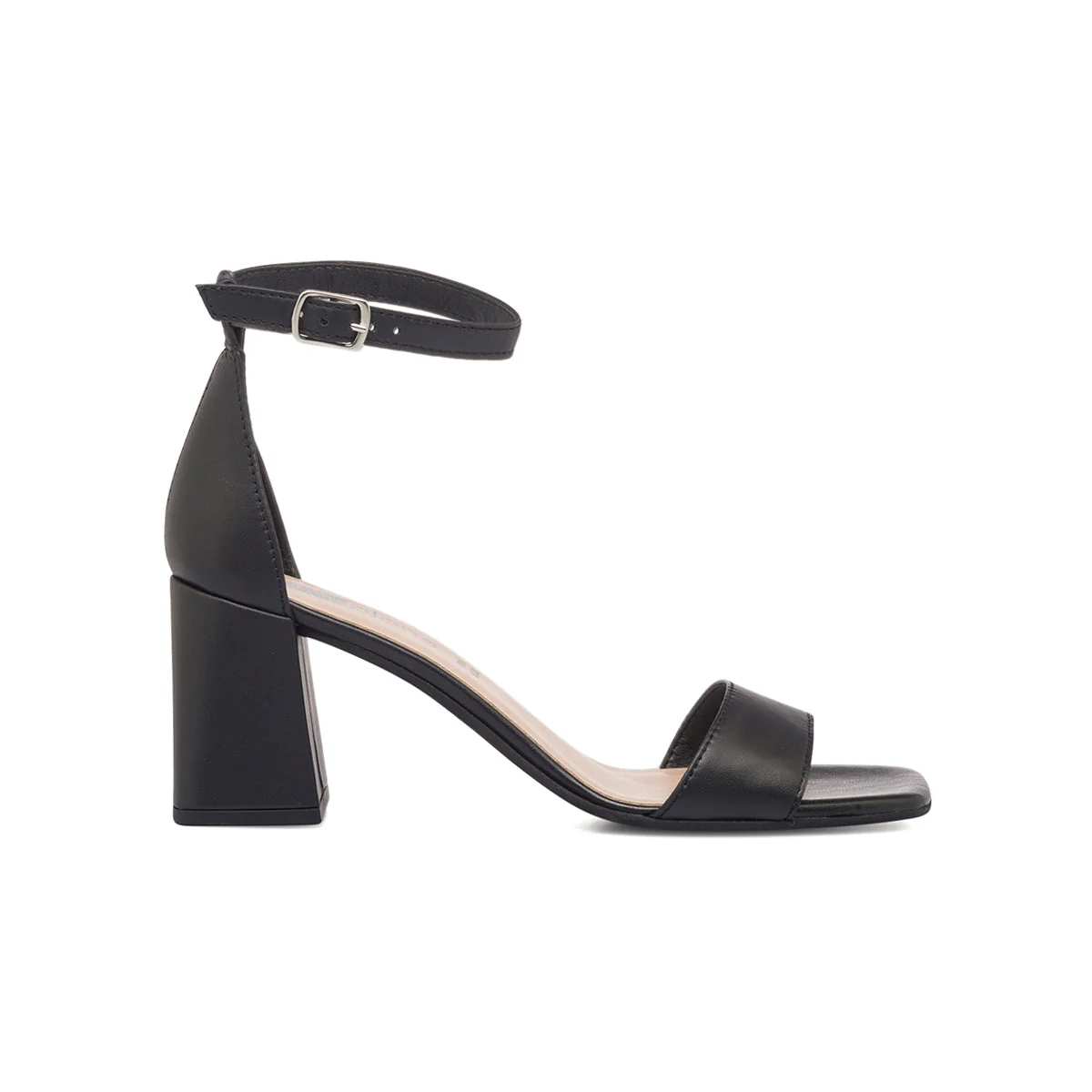 Sandali neri in pelle da donna con tacco a blocco 7 cm Primopiano - Image 4