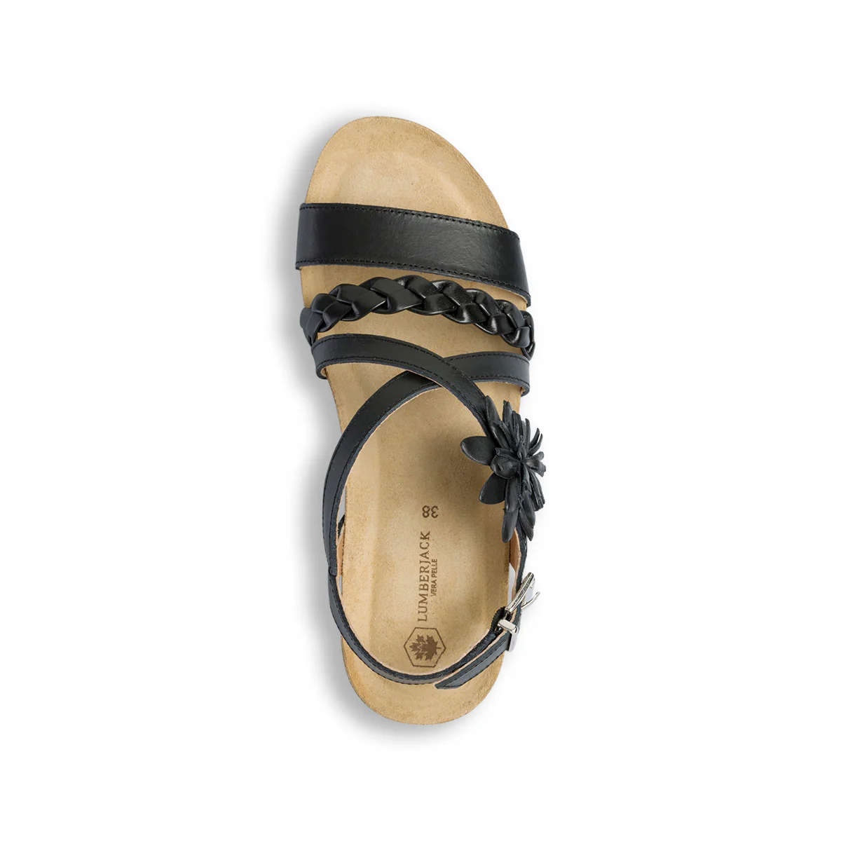 Sandali neri in pelle da donna con zeppa 5 cm Lumberjack Gwen - Image 8