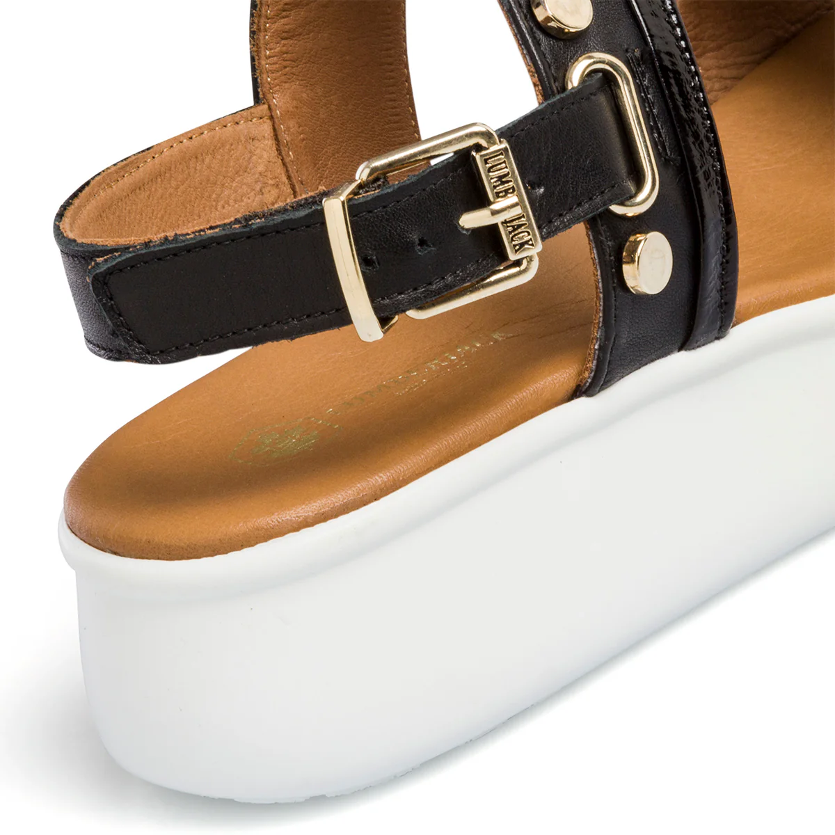 Sandali neri in pelle da donna con zeppa 5 cm Lumberjack Wendy - Image 7