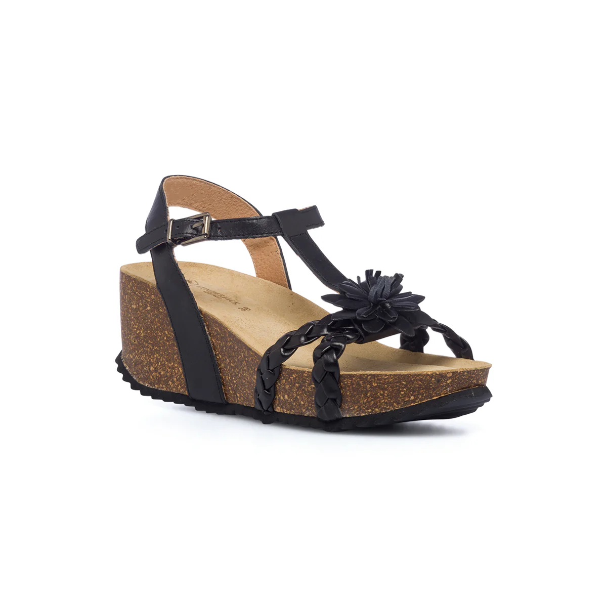Sandali neri in pelle da donna con zeppa 6 cm Lumberjack Octavia - Image 2