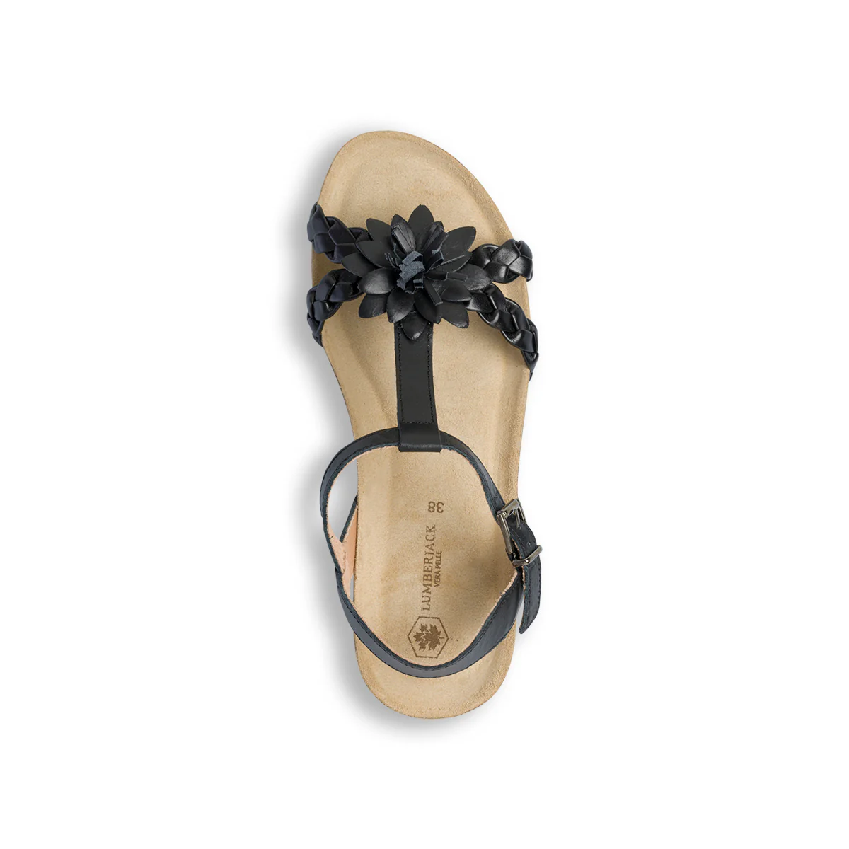 Sandali neri in pelle da donna con zeppa 6 cm Lumberjack Octavia - Image 8