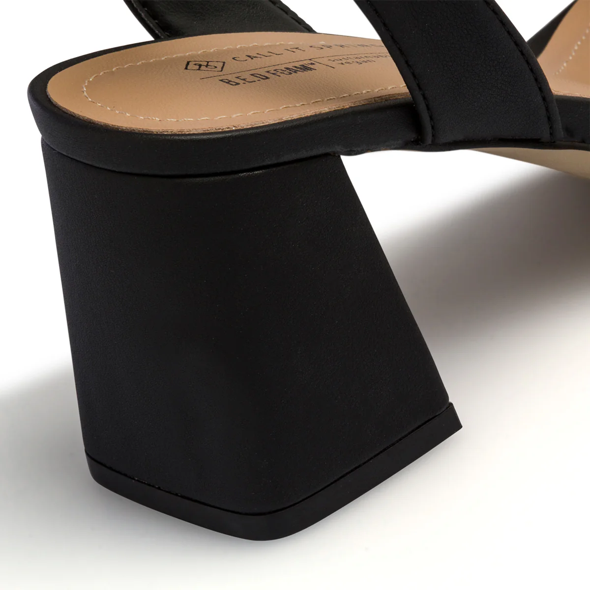 Sandali neri in "pelle vegana" con tacco a blocco 7 cm e punta quadrata Call It Spring Ariel - Image 7