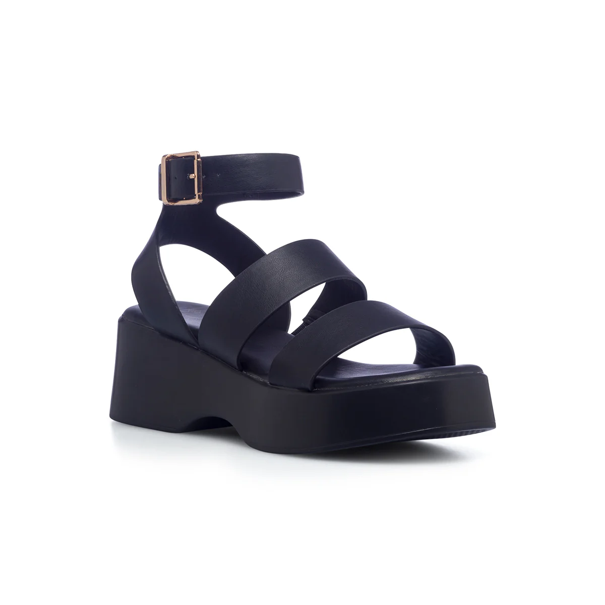 Sandali neri in "pelle vegana" da donna con zeppa 5 cm Call It Spring Octavia - Image 2