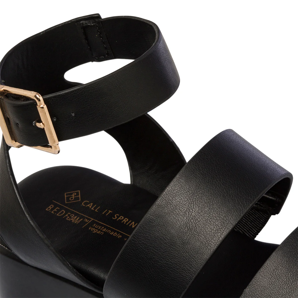 Sandali neri in "pelle vegana" da donna con zeppa 5 cm Call It Spring Octavia - Image 6