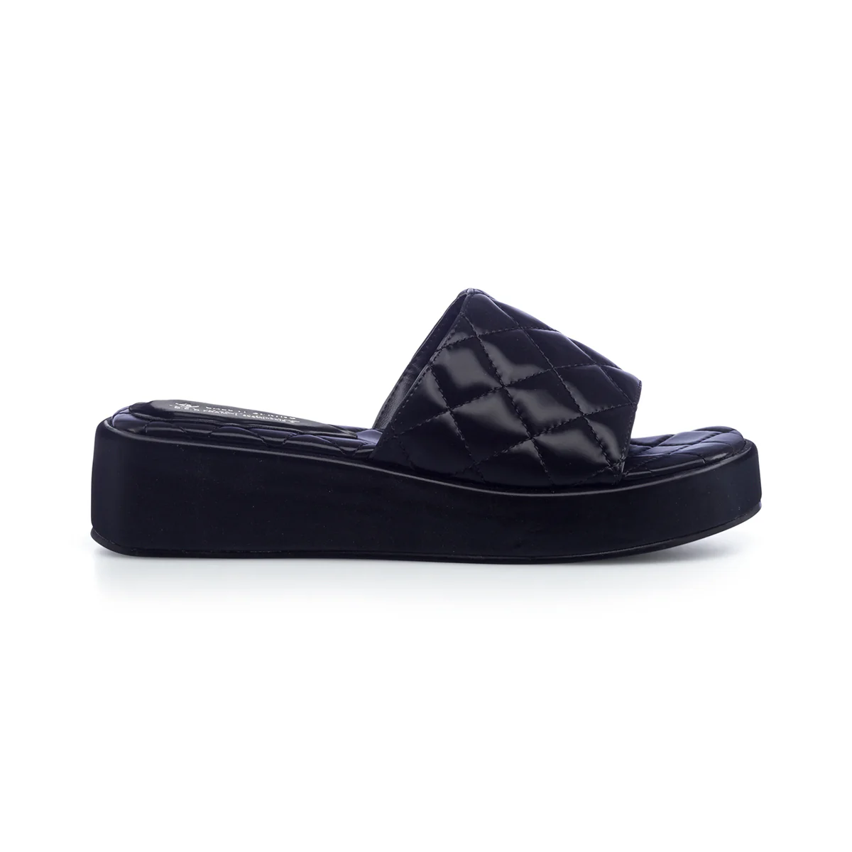 Sandali neri in "pelle vegana" trapuntata da donna con zeppa 4 cm Call It Spring Nalaa