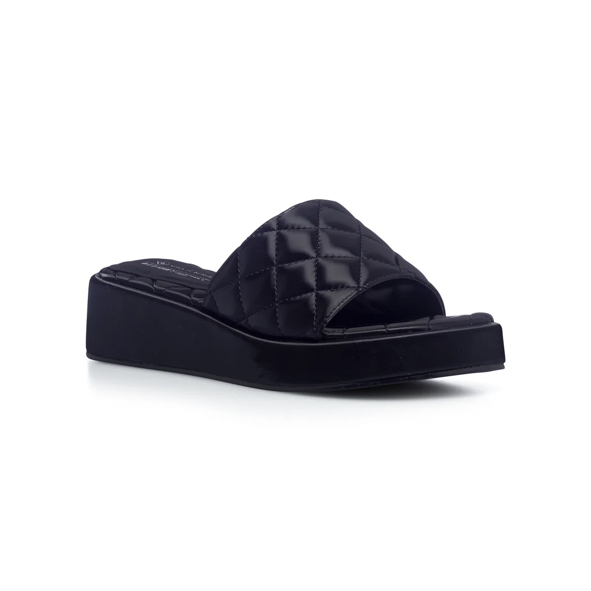 Sandali neri in "pelle vegana" trapuntata da donna con zeppa 4 cm Call It Spring Nalaa - Image 2