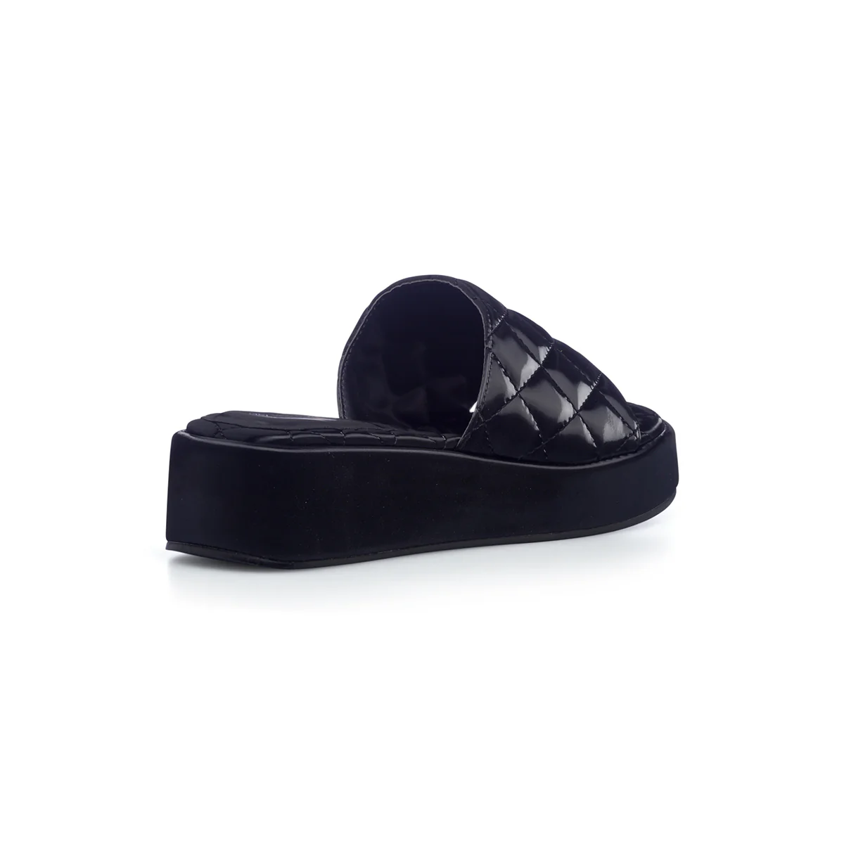 Sandali neri in "pelle vegana" trapuntata da donna con zeppa 4 cm Call It Spring Nalaa - Image 3