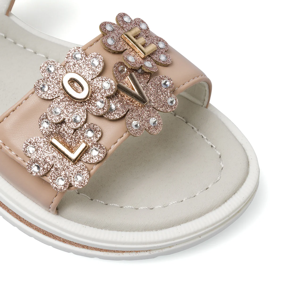 Sandali nude Bambina con glitter e scritta LOVE Le scarpe di Alice - Image 4