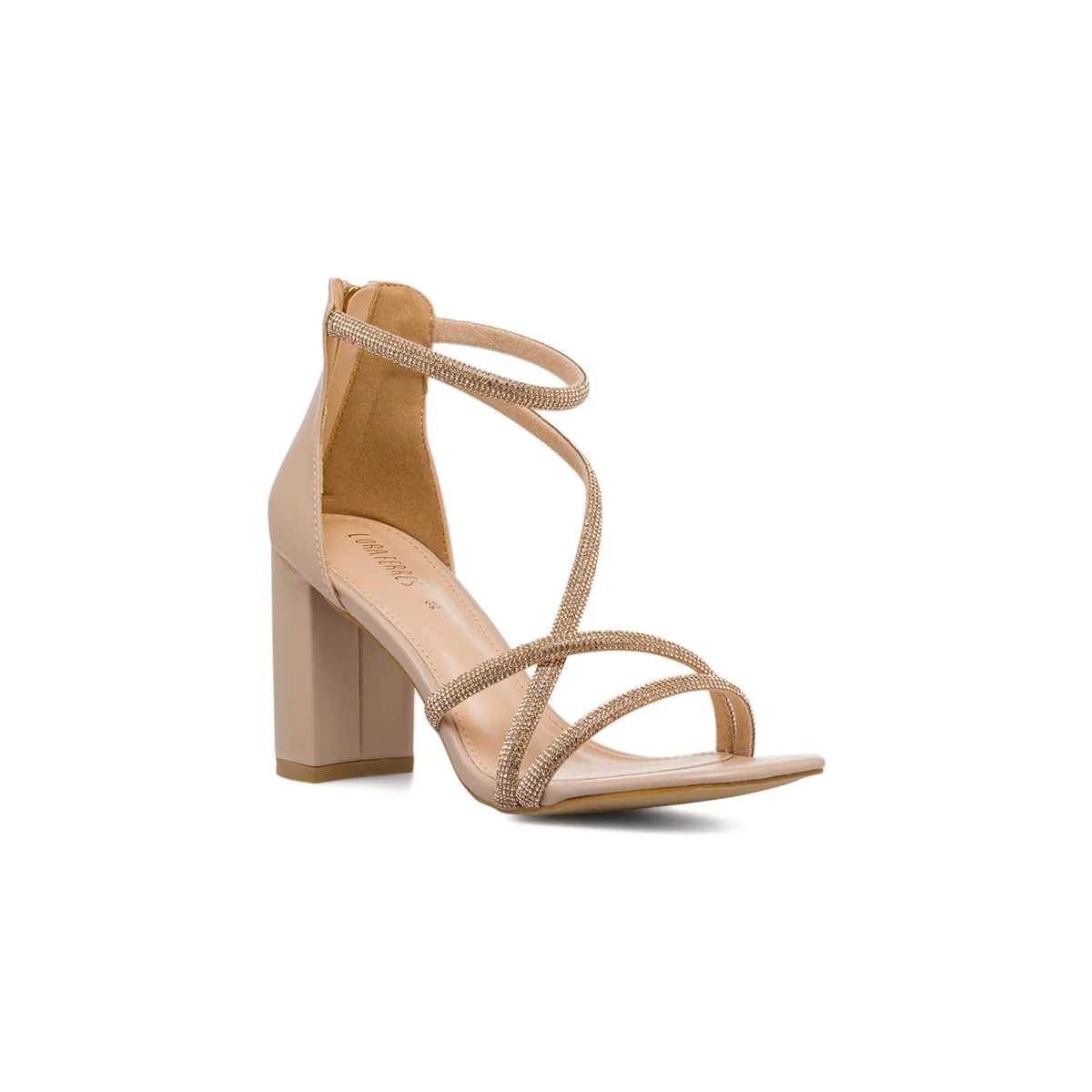 Sandali Nude da Donna con strass e tacco a colonna 8,5 cm Lora Ferres - Image 2