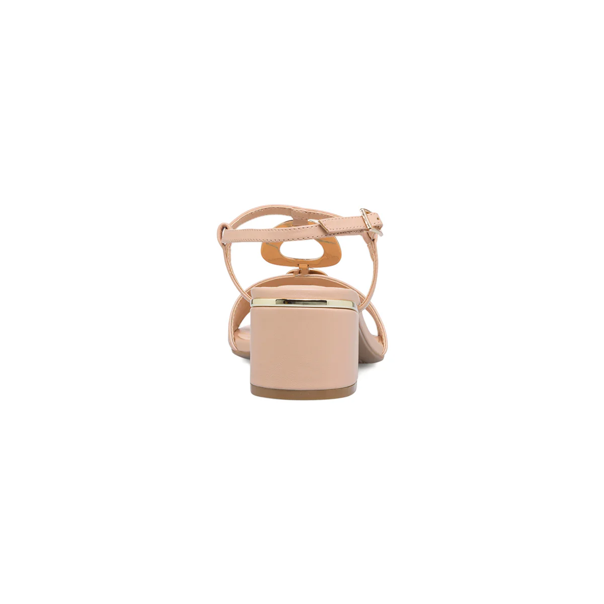 Sandali nude da donna con tacco a blocco 5 cm e dettagli oro Lora Ferres - Image 4