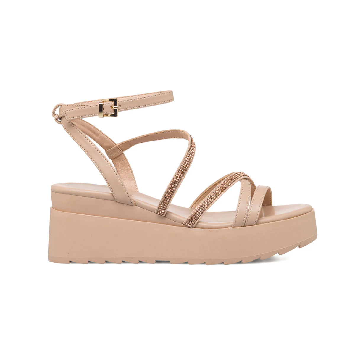 Sandali nude da donna con zeppa 6,5 cm e strass Lora Ferres - Image 4