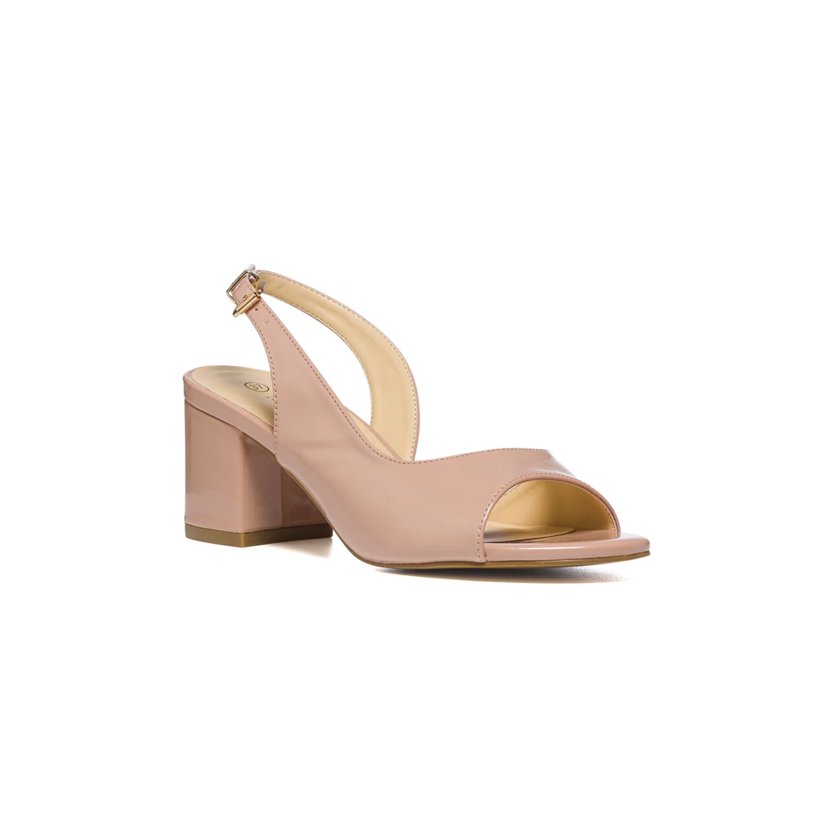 Sandali nude effetto vernice con tacco 6 cm Lora Ferres - Image 3