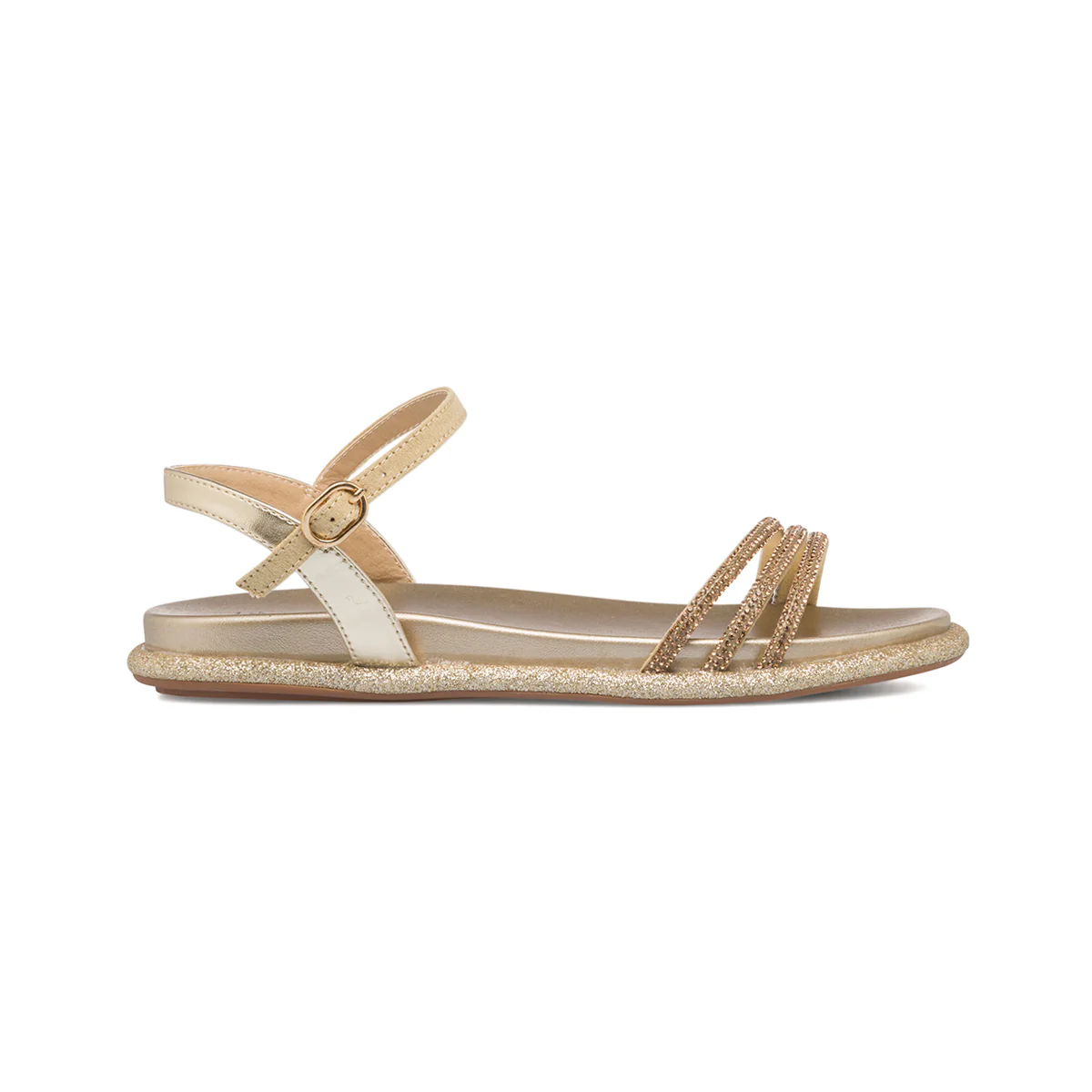 Sandali oro con strass da donna Lora Ferres