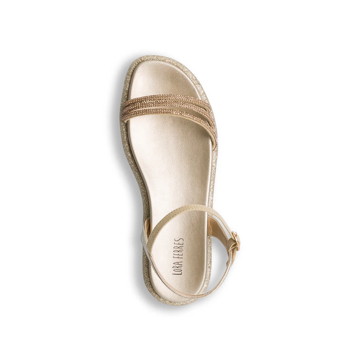 Sandali oro con strass da donna Lora Ferres - Image 5