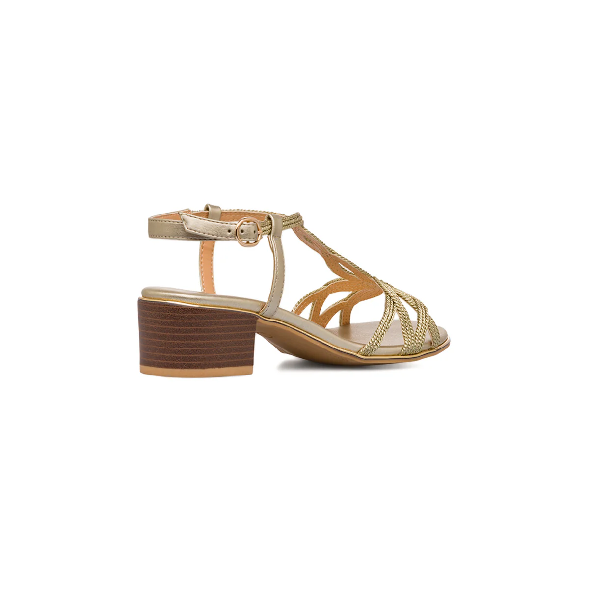 Sandali Oro da Donna con cinturino alla caviglia e tacco 4,5 cm Lora Ferres - Image 3