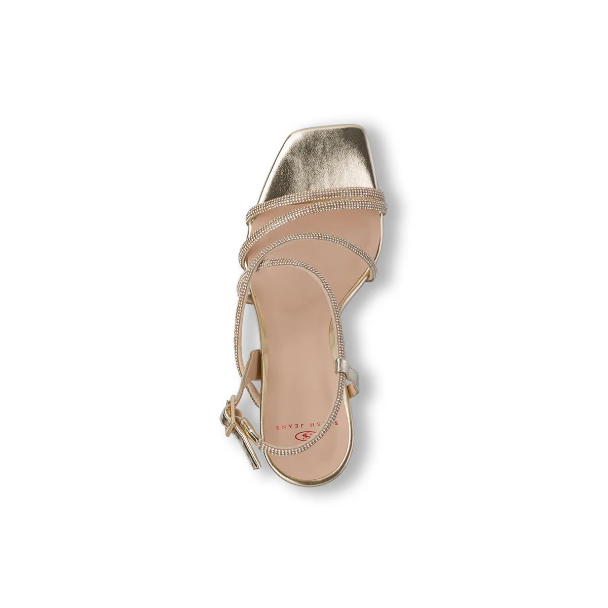 Sandali oro da Donna con tacco piatto 8 cm e cinturini gioiello Swish Jeans - Image 8