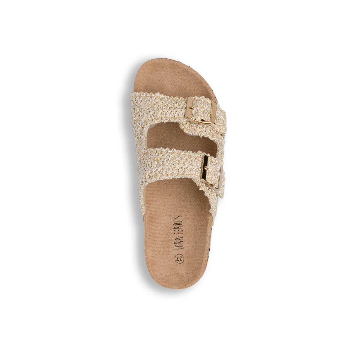 Sandali oro da Donna con tramatura effetto uncinetto Lora Ferres - Image 7