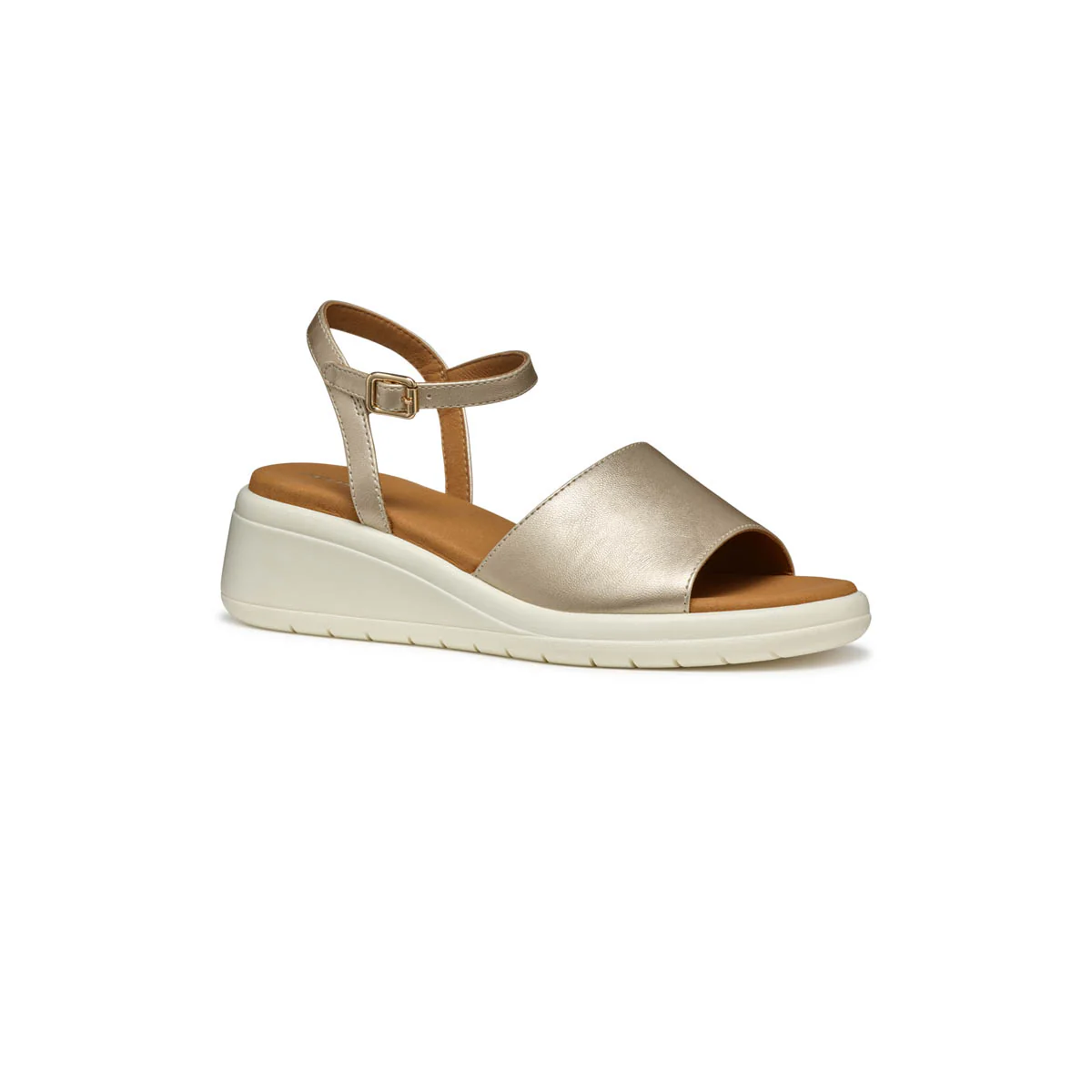 Sandali oro da Donna con zeppa e cinturino alla caviglia Geox - Image 2