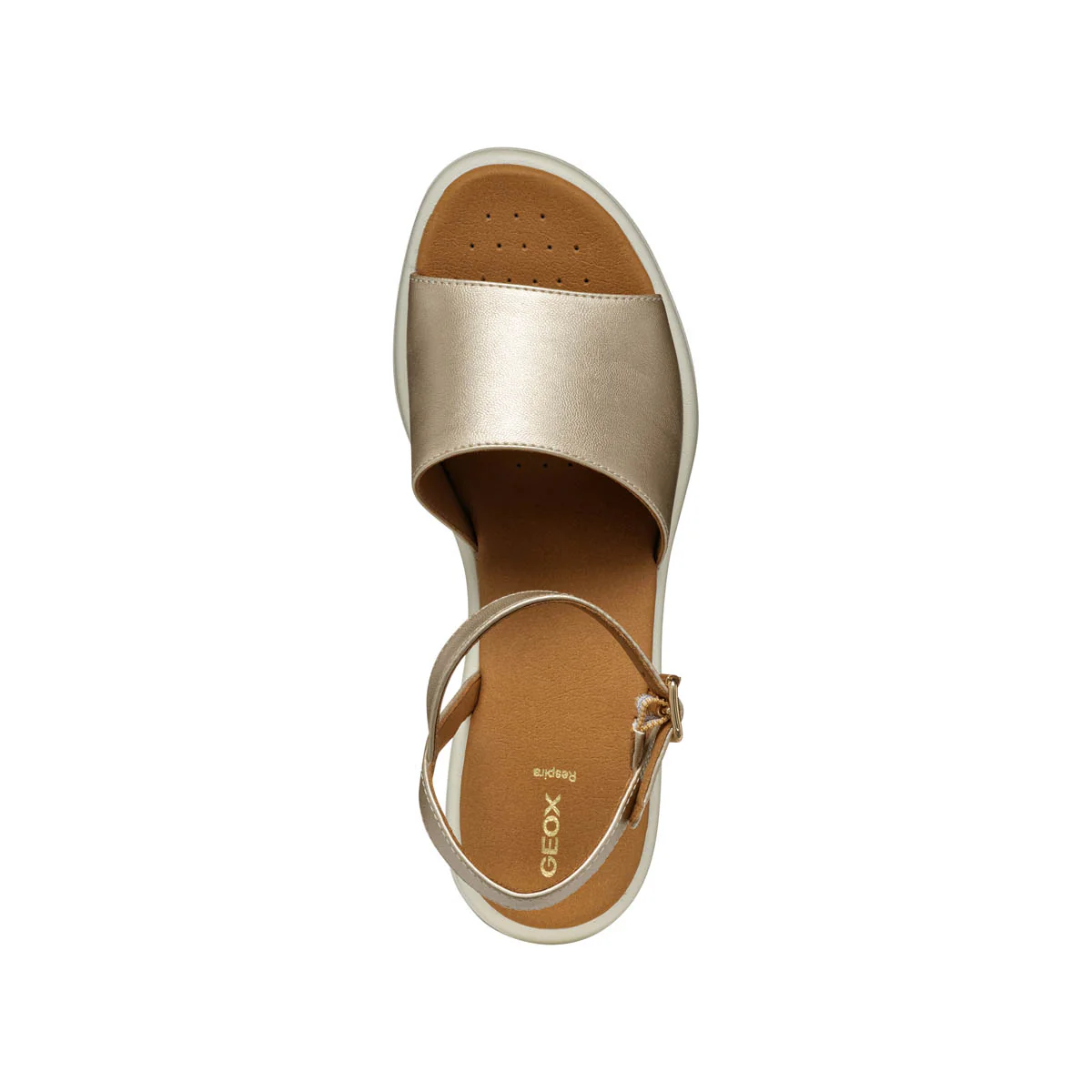 Sandali oro da Donna con zeppa e cinturino alla caviglia Geox - Image 4