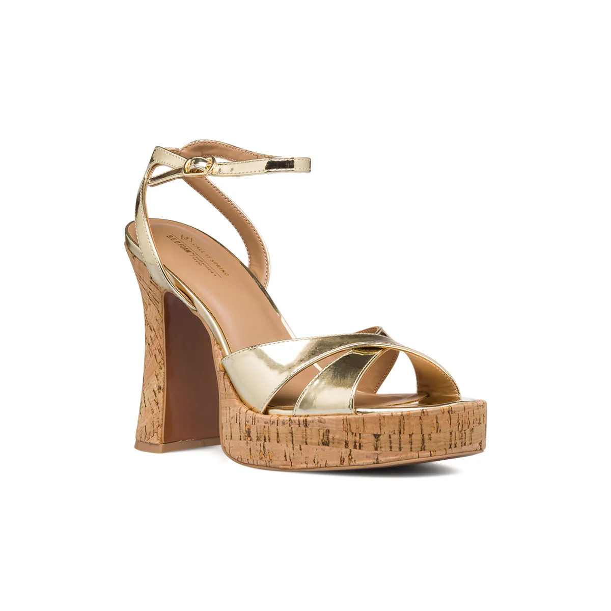Sandali oro da donna in "pelle vegana" con tacco 9 cm Call It Spring Kenndrah - Image 2