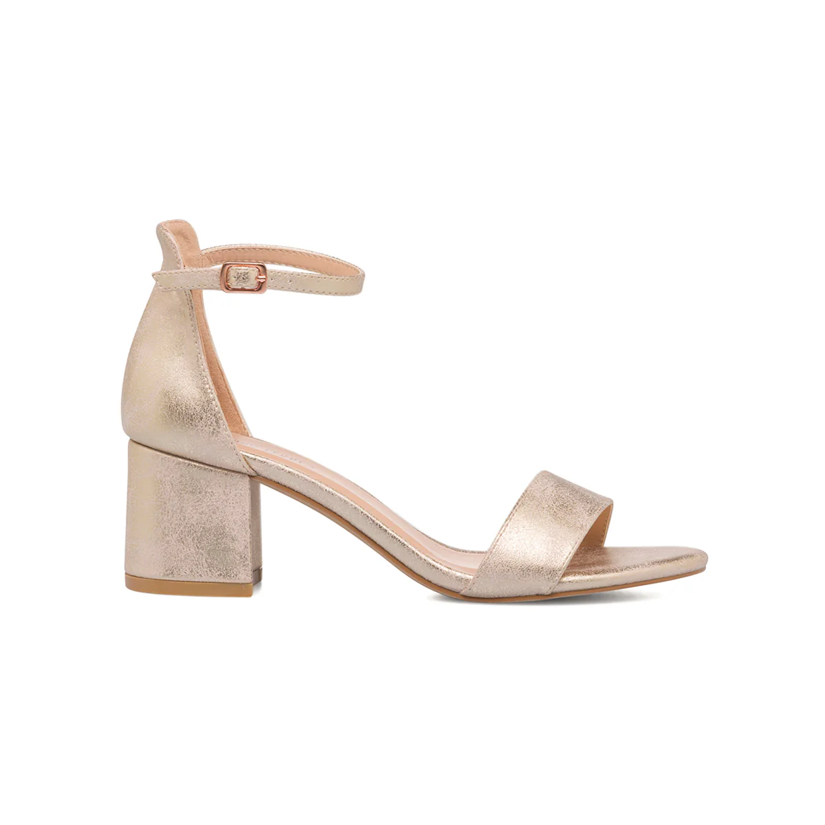 Sandali oro rosa da donna con tacco a blocco 6 cm Lora Ferres