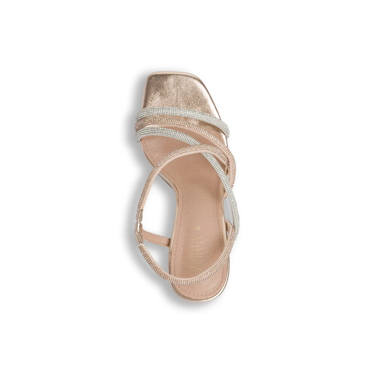 Sandali oro rosa e argento da Donna con strass e tacco 9,5 Lora Ferres - Image 6