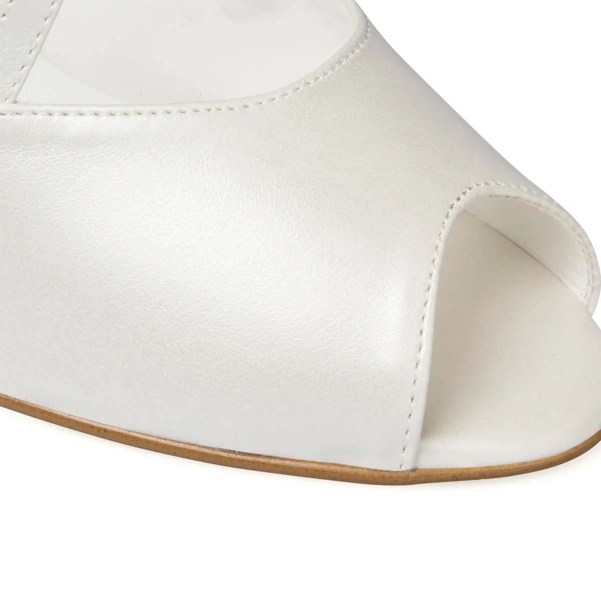 Sandali peep-toe da sposa bianco perla con cinturini incrociati e tacco 9 cm - Image 16