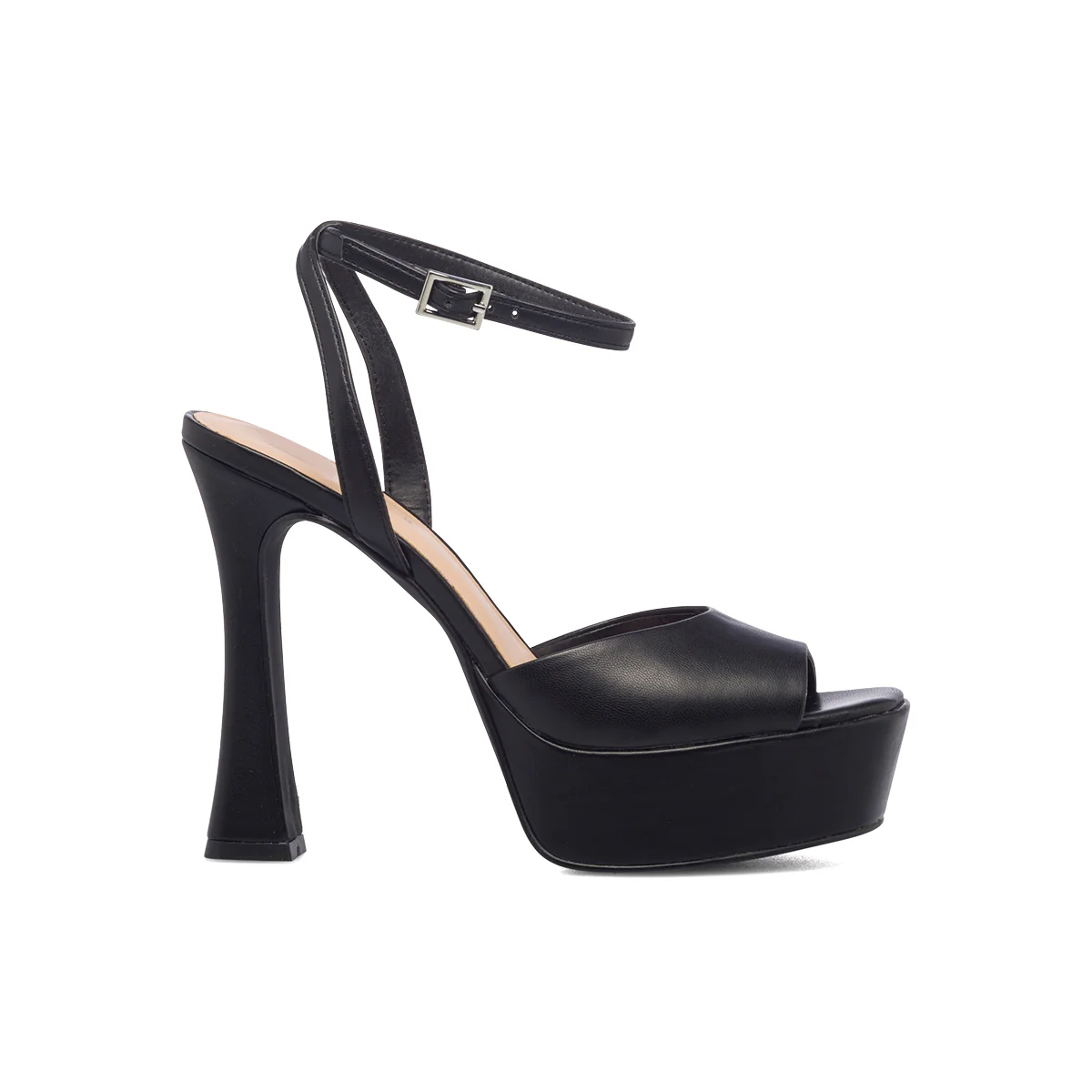 Sandali peep-toe neri da donna con tacco a campana e plateau Swish Jeans - Image 4