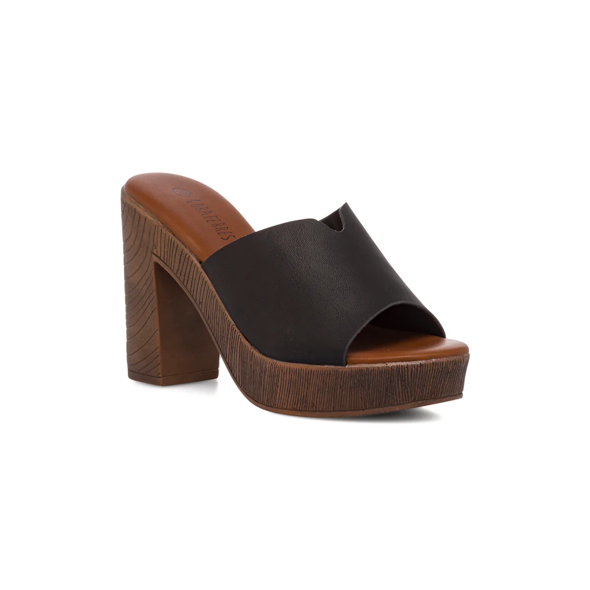 Sandali plateau e tacco alto 11 cm neri da donna Lora Ferres - Image 2