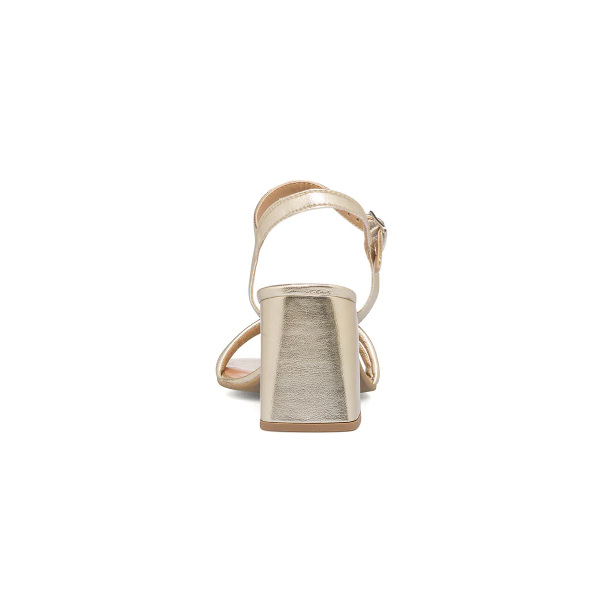 Sandali platino in pelle da donna con tacco a blocco 7 cm Primopiano - Image 7