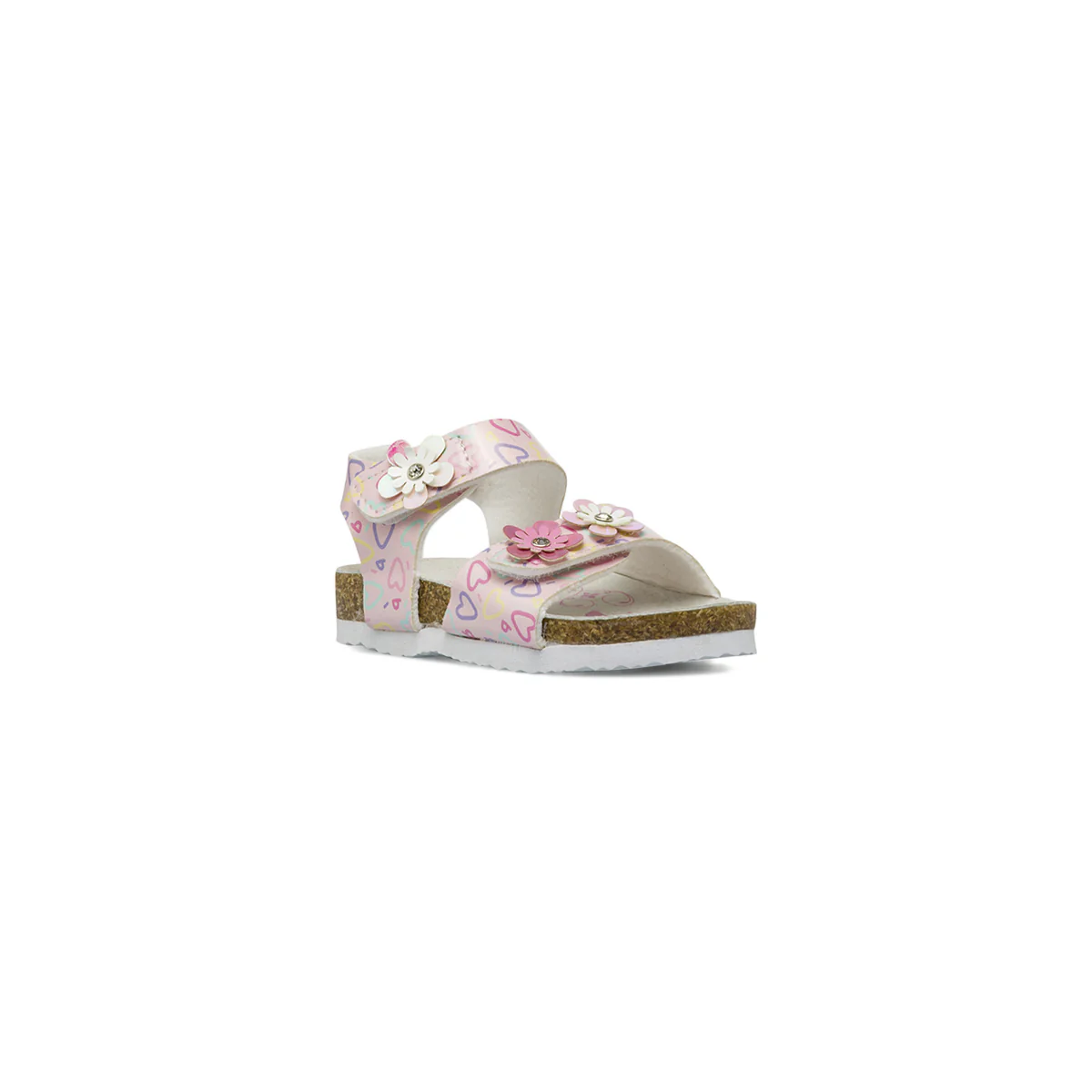 Sandali primi passi Bambina rosa con cuori e fiori glitter Settenote - Image 2
